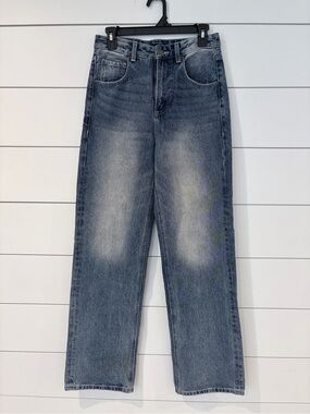 Miou Muse High Rise Wide Leg Jeans S Acid Wash Y2K 90s Model Off Duty